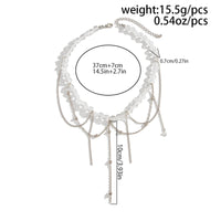 Thumbnail for Elegant Saturn Chain Tassel Crystal Beaded Necklace - ArtGalleryZen