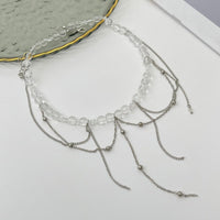 Thumbnail for Elegant Saturn Chain Tassel Crystal Beaded Necklace - ArtGalleryZen