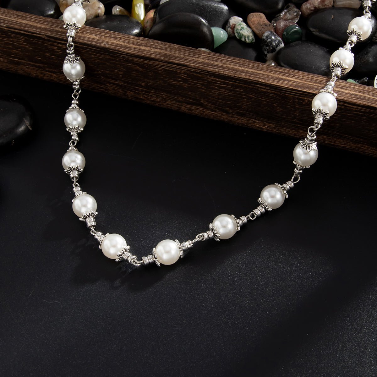 Elegant Silver Plated Pearl Trouser Chain - ArtGalleryZen