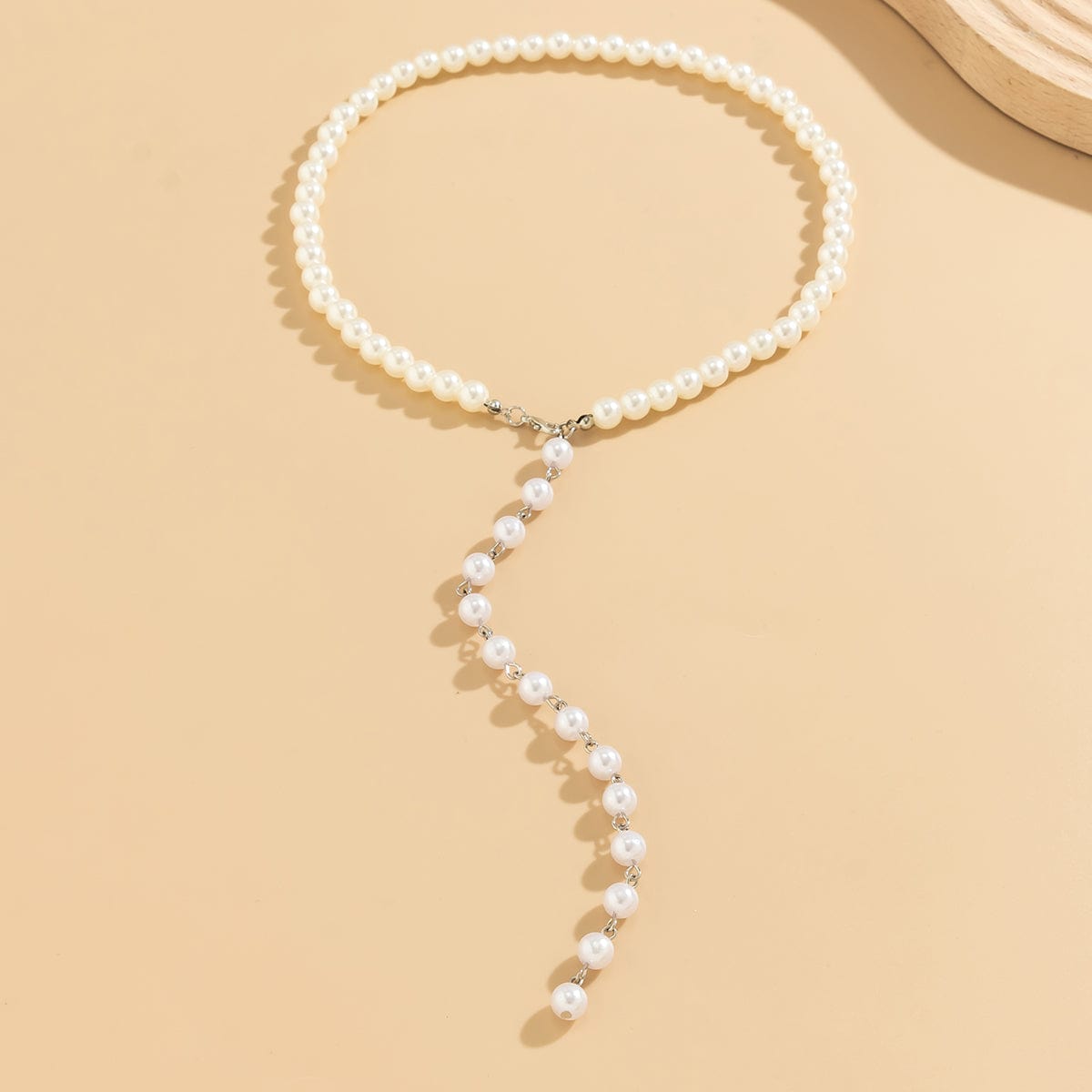 Elegant Pearl Chain Y Necklace - ArtGalleryZen