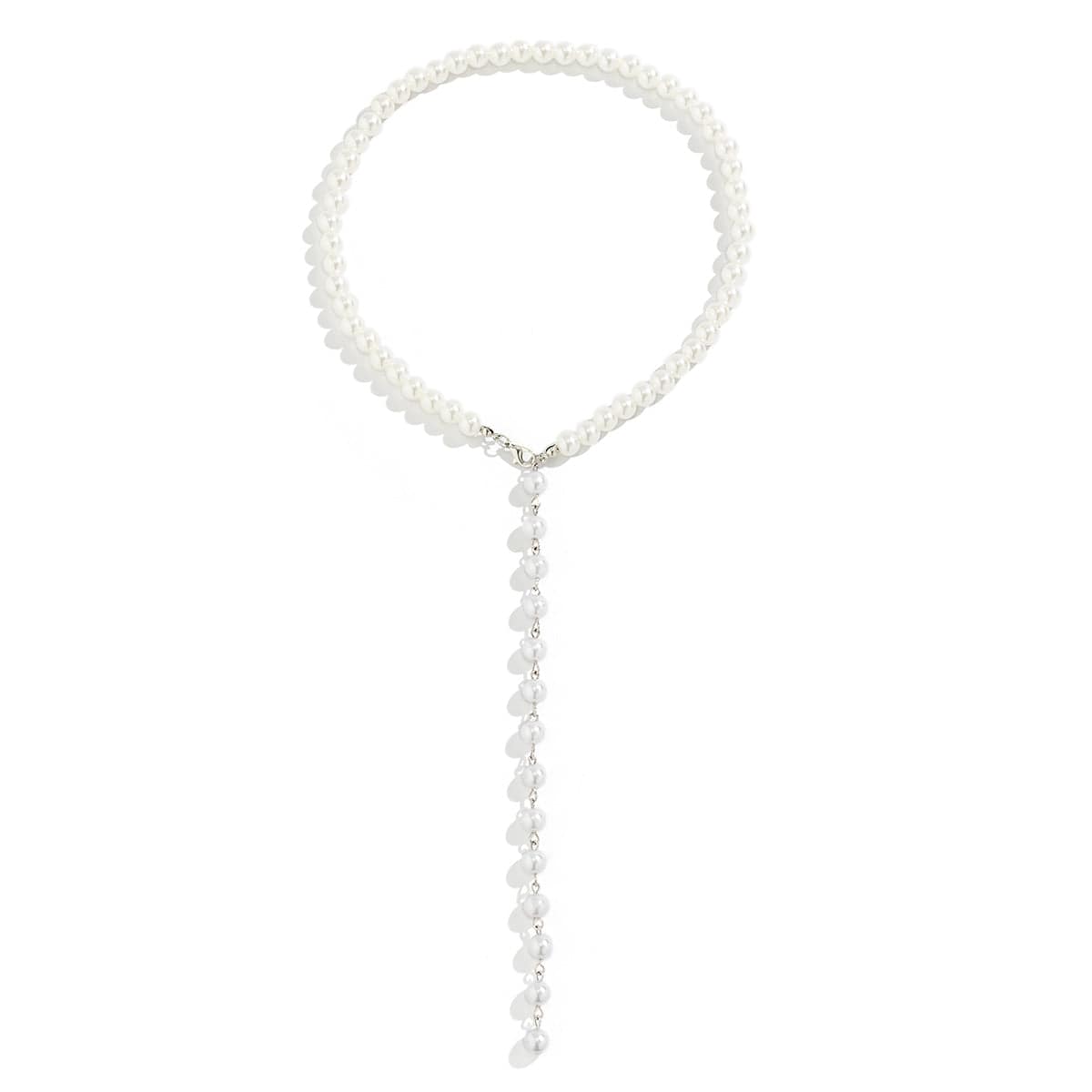 Elegant Pearl Chain Y Necklace - ArtGalleryZen