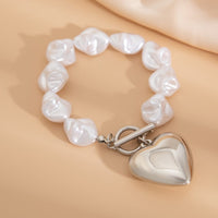 Thumbnail for Elegant Toggle Clasp Heart Pendant Irregular Pearl Chain Necklace Bracelet