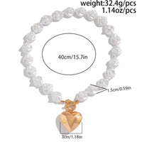 Thumbnail for Elegant Toggle Clasp Heart Pendant Irregular Pearl Chain Necklace Bracelet