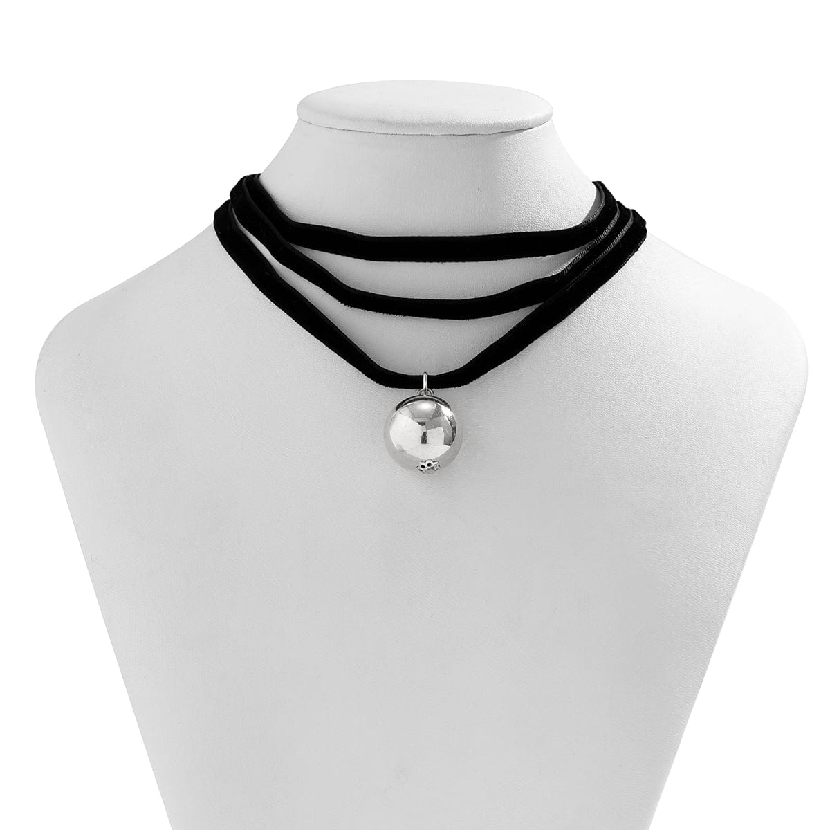 Elegant Velet Orb Pendant Chocker Necklace - ArtGalleryZen