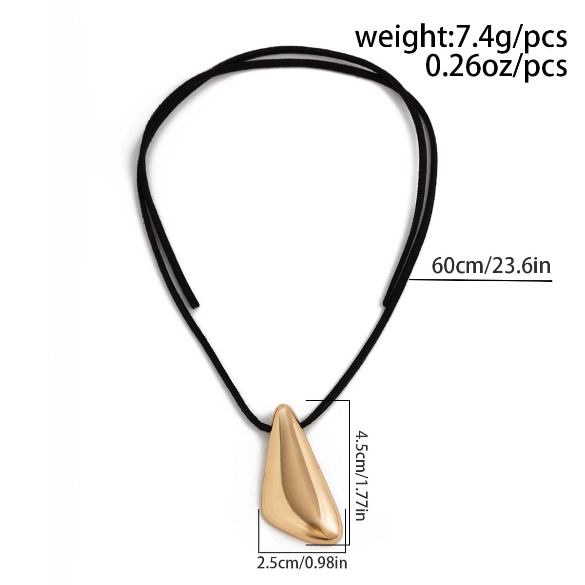 Elegant Velvet Triangle Pendant Necklace