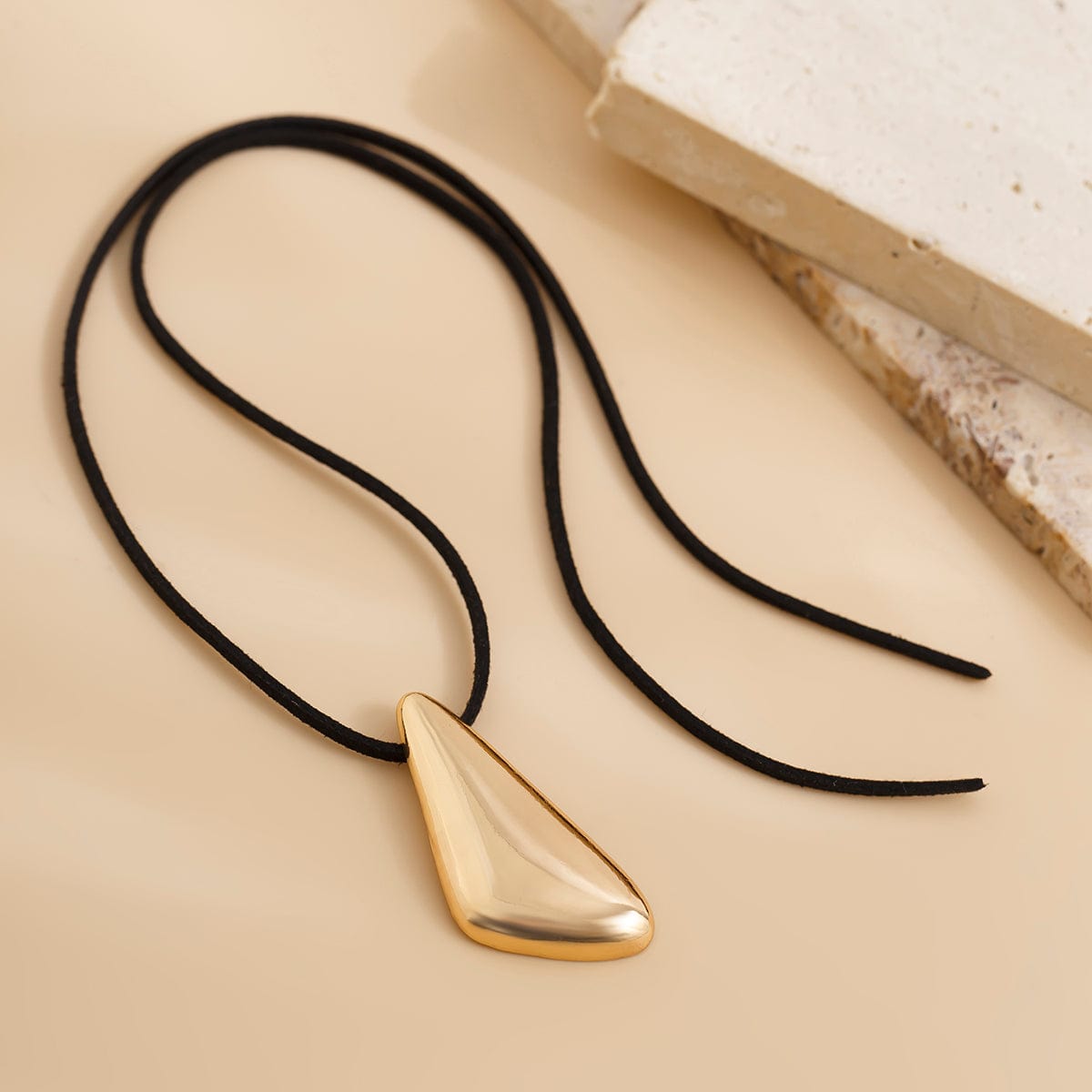 Elegant Velvet Triangle Pendant Necklace