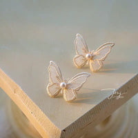 Thumbnail for Embroidery Lace Butterfly Earrings - ArtGalleryZen