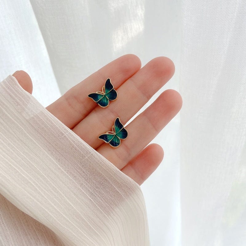 Enamel Butterfly Earrings - ArtGalleryZen