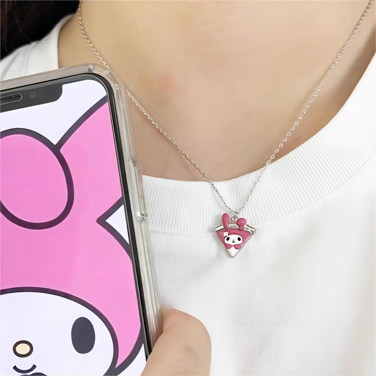 Enamel Magnetic Sanrio Family Matching Necklace - ArtGalleryZen