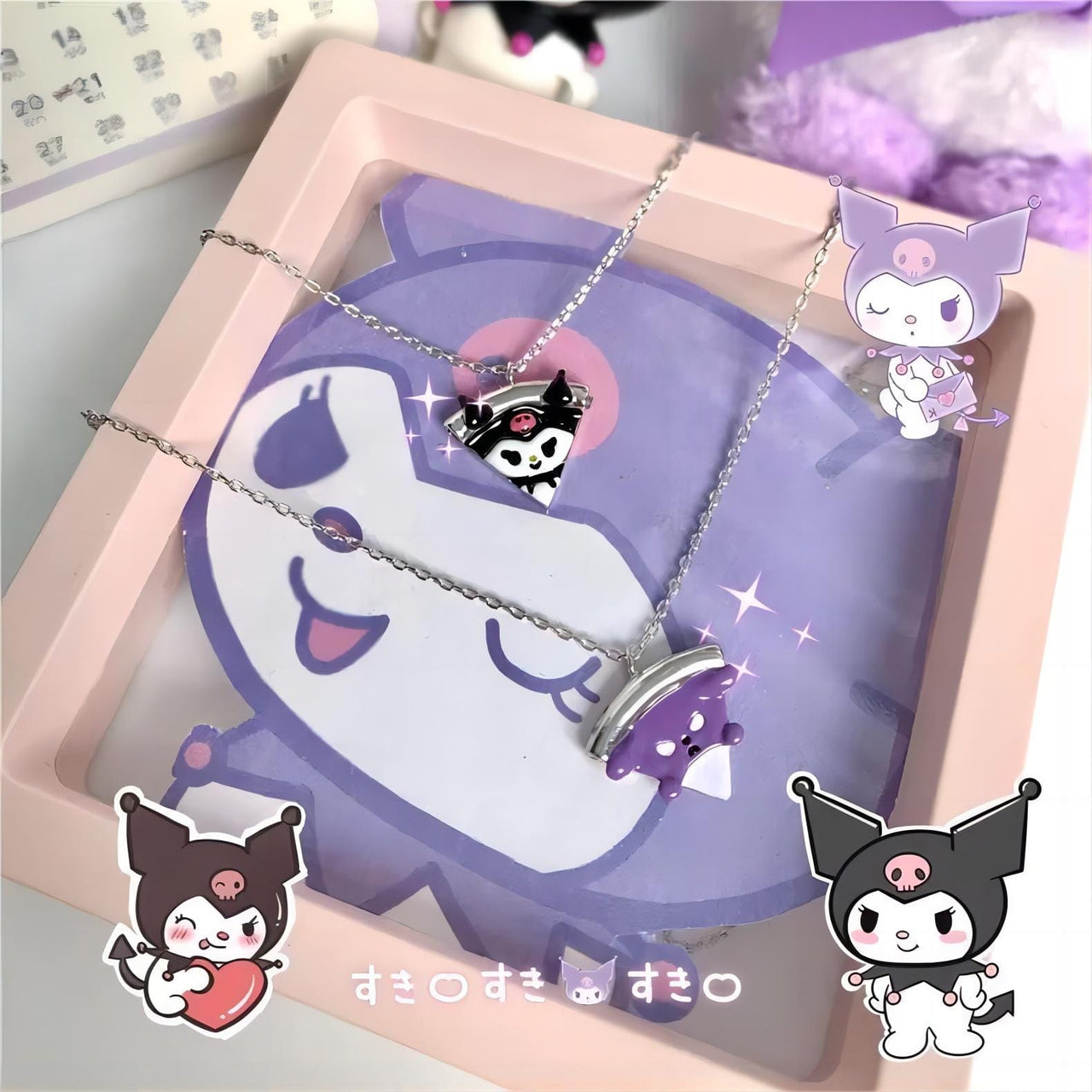 Enamel Magnetic Sanrio Family Matching Necklace - ArtGalleryZen