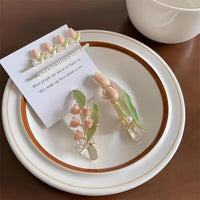 Thumbnail for Enamel Pink Flower Hair Clip - ArtGalleryZen