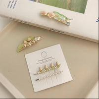 Thumbnail for Enamel Pink Flower Hair Clip - ArtGalleryZen