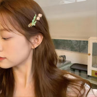 Thumbnail for Enamel Pink Flower Hair Clip - ArtGalleryZen