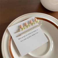 Thumbnail for Enamel Pink Flower Hair Clip - ArtGalleryZen