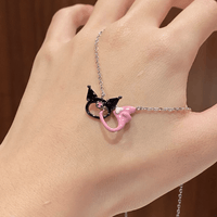 Thumbnail for Enamel Sanrio Kuromi My Melody Mobius Strip Necklace