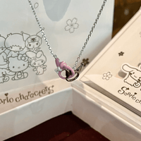 Thumbnail for Enamel Sanrio Kuromi My Melody Mobius Strip Necklace