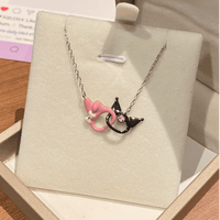 Thumbnail for Enamel Sanrio Kuromi My Melody Mobius Strip Necklace