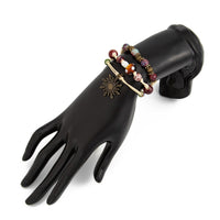 Thumbnail for Ethnic Style 3pcs Sun Mushroom Charm Ceramic Beaded Bracelet Set - ArtGalleryZen