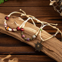 Thumbnail for Ethnic Style 3pcs Sun Mushroom Charm Ceramic Beaded Bracelet Set - ArtGalleryZen
