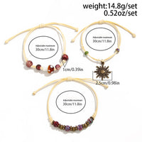 Thumbnail for Ethnic Style 3pcs Sun Mushroom Charm Ceramic Beaded Bracelet Set - ArtGalleryZen