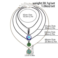 Thumbnail for Ethnic Style 4pcs Evil Eye Healing Crystal Stone Pendant Velvet Necklace Set - ArtGalleryZen