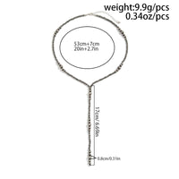 Thumbnail for Ethnic Style Antique Silver Beaded Long Chain Y Necklace - ArtGalleryZen