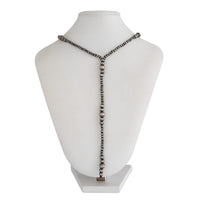 Thumbnail for Ethnic Style Antique Silver Beaded Long Chain Y Necklace - ArtGalleryZen