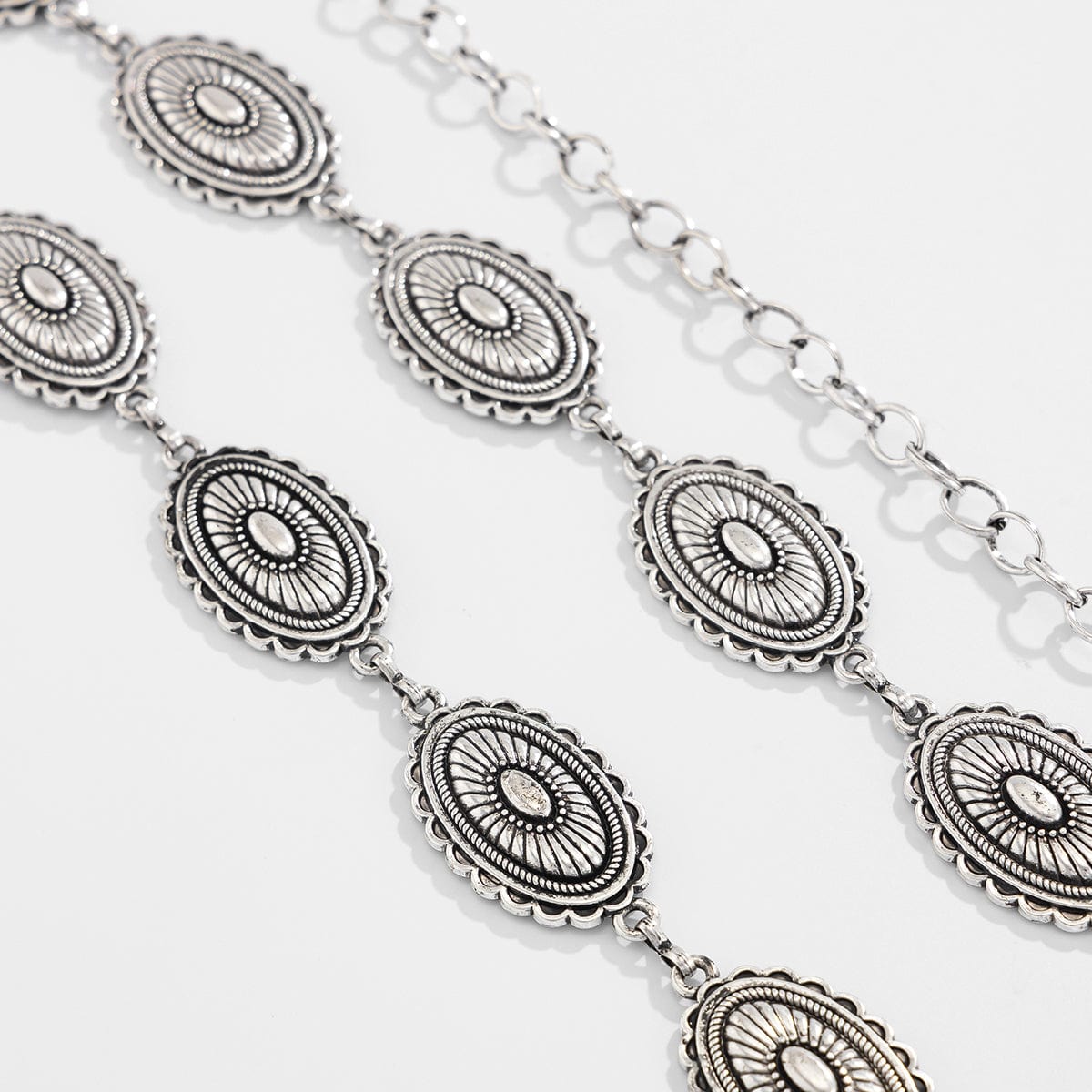 Ethnic Style Carved Oval Waist Chain - ArtGalleryZen