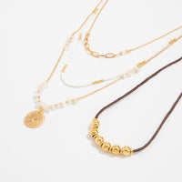 Thumbnail for Ethnic Style Layered Pleated Round Disk Pendant Turquoise Seed Beaded Necklace Set - ArtGalleryZen