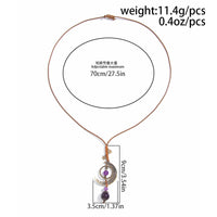 Thumbnail for Ethnic Style Moon Chalcedony Pendant Wax Cord Necklace - ArtGalleryZen