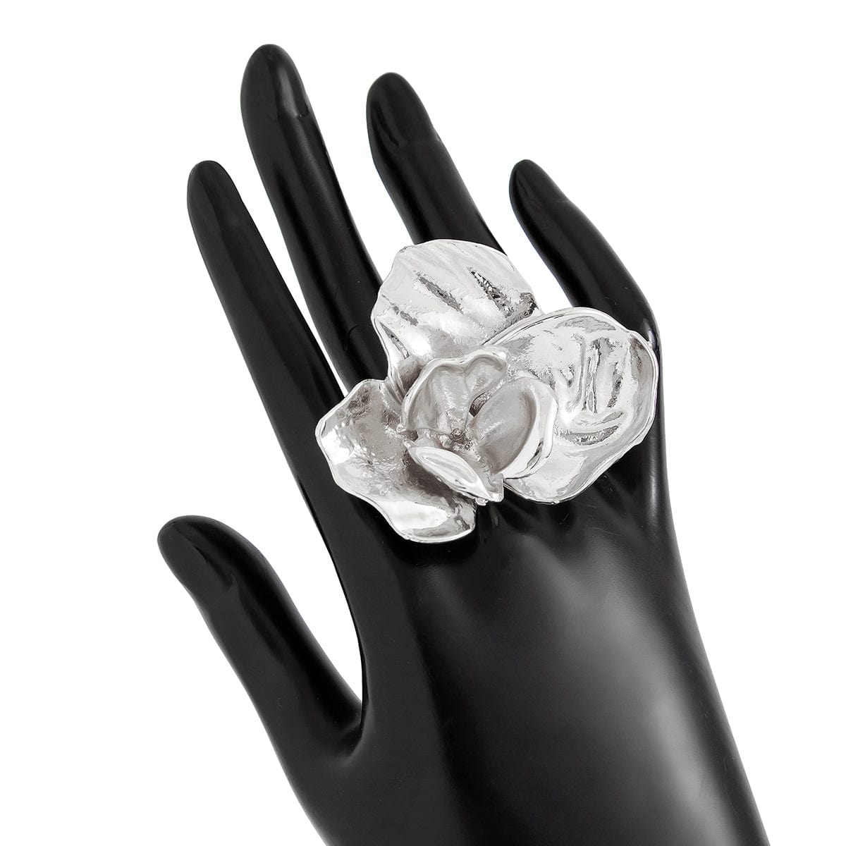 Exaggerated Abstract Flower Adjustable Ring