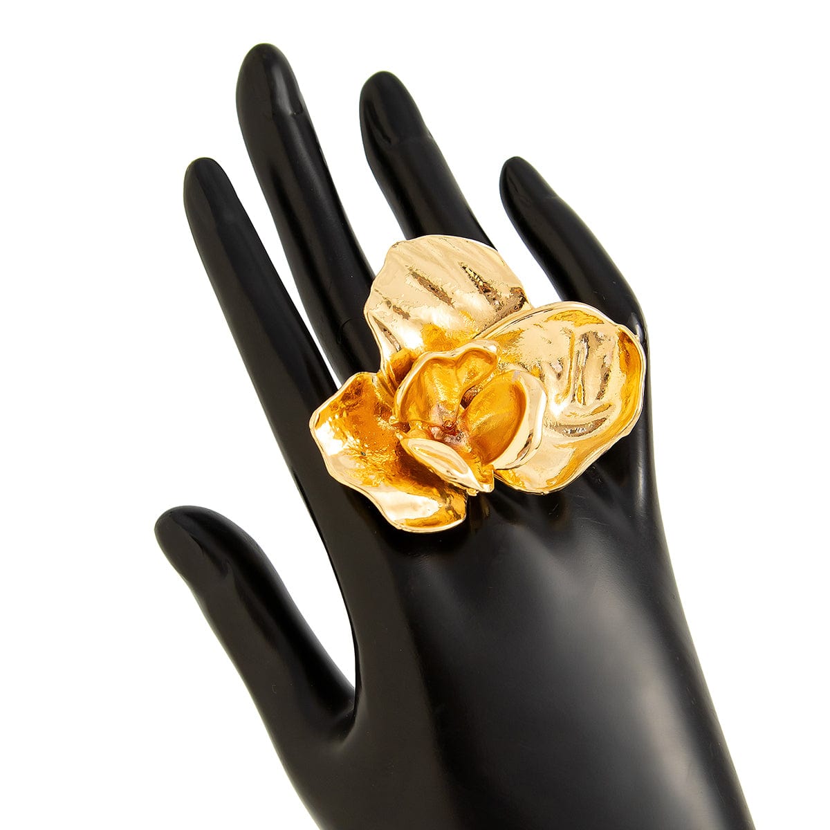 Exaggerated Abstract Flower Adjustable Ring