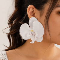 Thumbnail for Exaggerated Butterfly Orchid Flower Stud Earrings