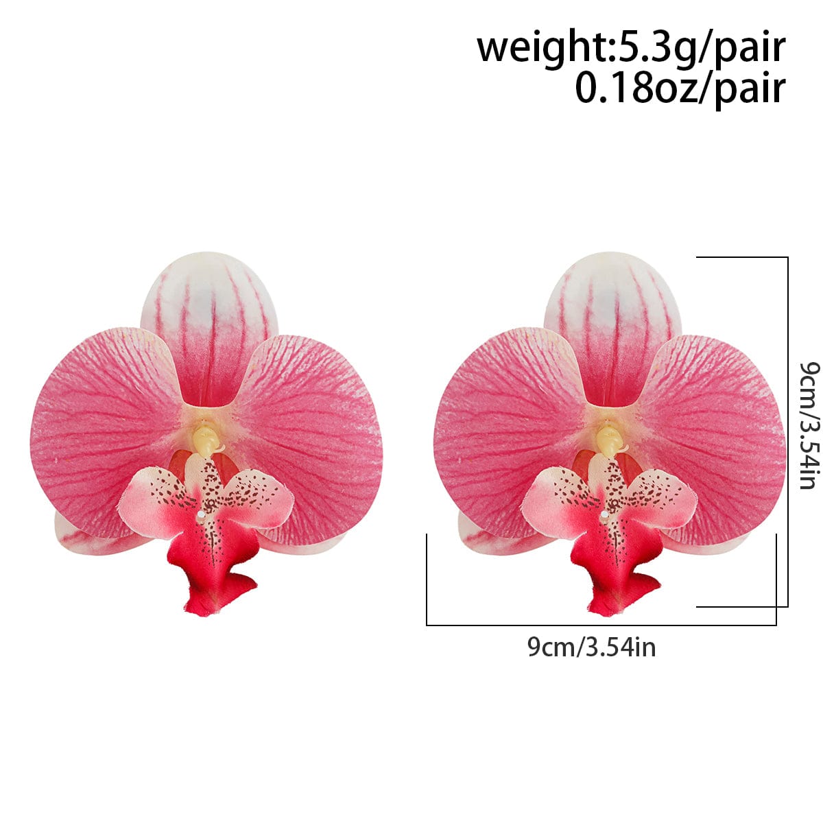 Exaggerated Butterfly Orchid Flower Stud Earrings