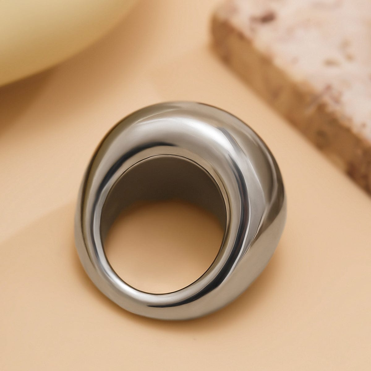 Exaggerated Chunky Gold Silver Plated Glossy Ring