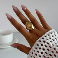 Thumbnail for Exaggerated Chunky Gold Silver Tone Glossy Ring - ArtGalleryZen
