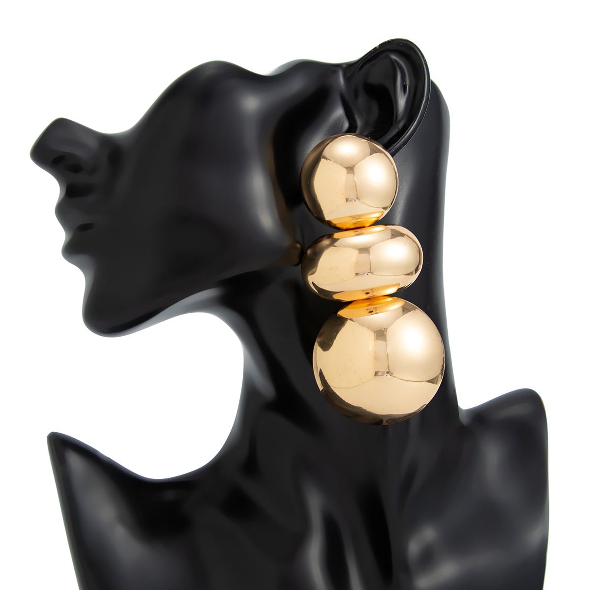 Exaggerated Circular Oval Splicing Stud Earrings - ArtGalleryZen