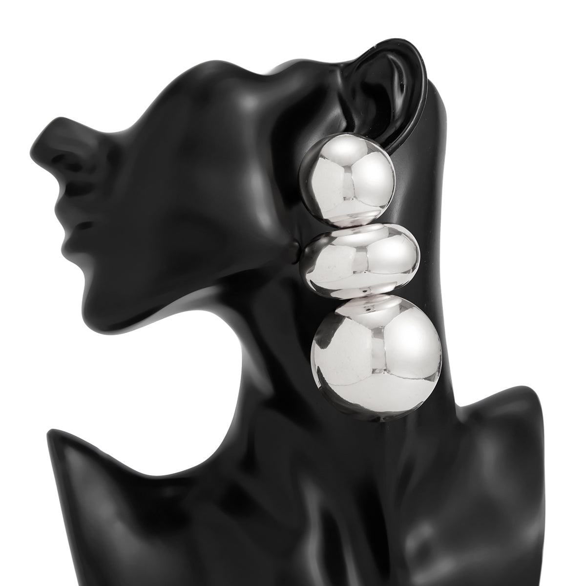 Exaggerated Circular Oval Splicing Stud Earrings - ArtGalleryZen