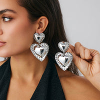 Thumbnail for Exaggerated Duo Heart Dangle Earrings - ArtGalleryZen