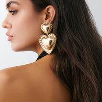 Thumbnail for Exaggerated Duo Heart Dangle Earrings - ArtGalleryZen