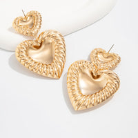 Thumbnail for Exaggerated Duo Heart Dangle Earrings - ArtGalleryZen