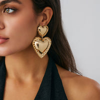 Thumbnail for Exaggerated Duo Heart Dangle Earrings - ArtGalleryZen