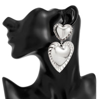 Thumbnail for Exaggerated Duo Heart Dangle Earrings - ArtGalleryZen