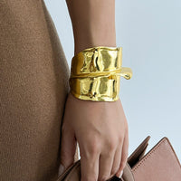 Thumbnail for Exaggerated Gold Silver Plated Double Curled Bangle Bracelet