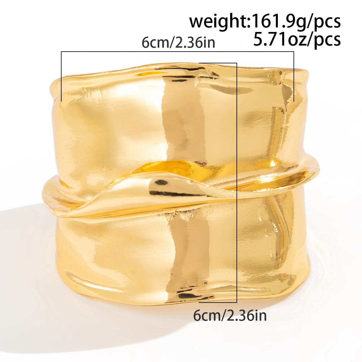 Exaggerated Gold Silver Plated Double Curled Bangle Bracelet