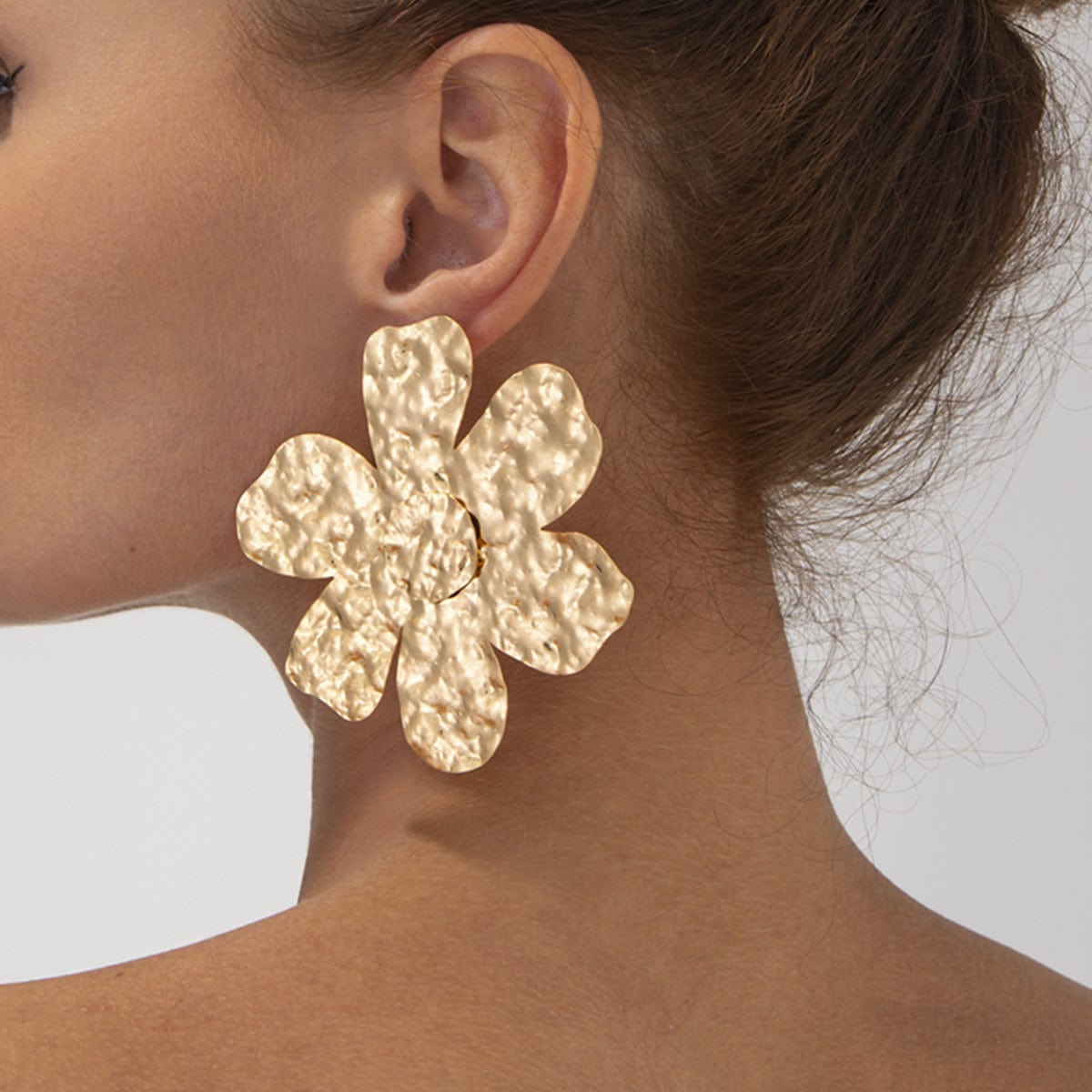 Exaggerated Gold Silver Plated Flower Earrings - ArtGalleryZen
