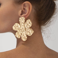 Thumbnail for Exaggerated Gold Silver Plated Flower Earrings - ArtGalleryZen