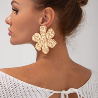 Thumbnail for Exaggerated Gold Silver Plated Flower Earrings - ArtGalleryZen