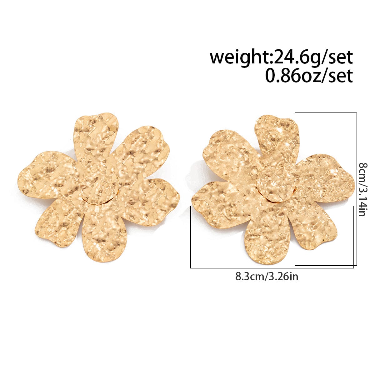 Exaggerated Gold Silver Plated Flower Earrings - ArtGalleryZen