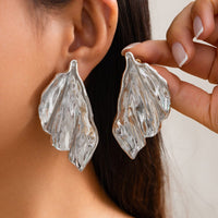 Thumbnail for Exaggerated Gold Silver Plated Leaf Earrings